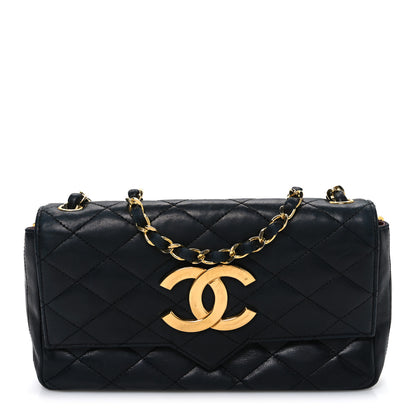 Chanel Lambskin Quilted Jumbo CC Small Single Flap Black 1 of 12