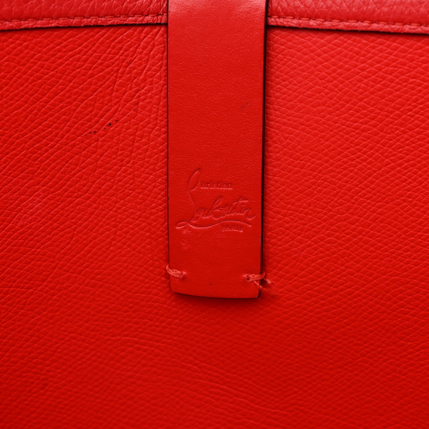 Calfskin Patent Logo Spikes East West Cabata Tote Red