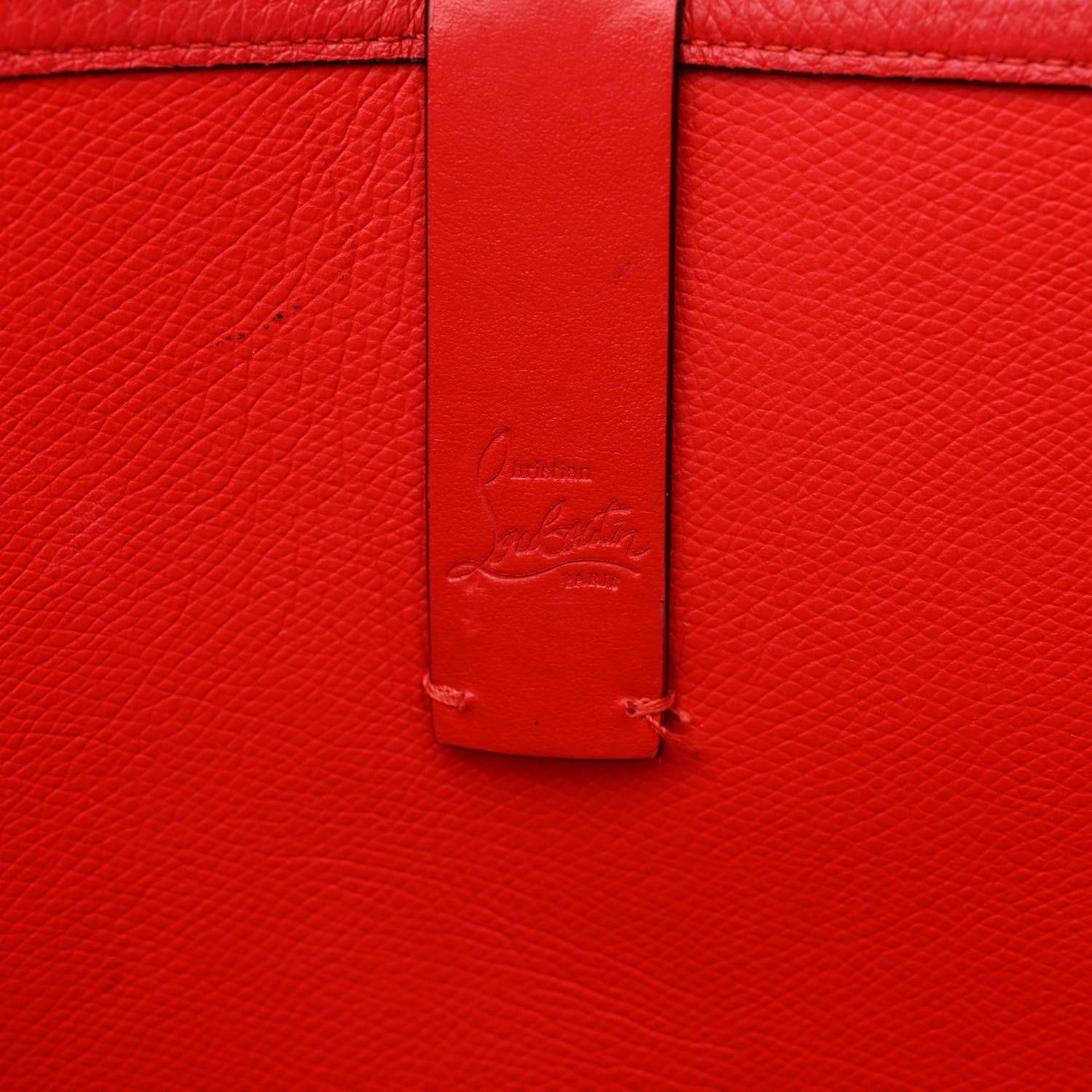 Christian Louboutin Calfskin Patent Logo Spikes East West Cabata Tote Red 8 of 20