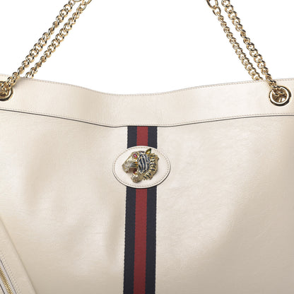 Gucci Calfskin Maxi Rajah Chain Tote White 10 of 10