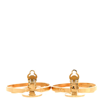 Chanel Metal Round CC Drop Clip On Earrings Gold 3 of 6