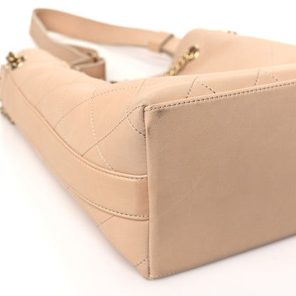 Chanel Calfskin Quilted Small On My Shoulder Drawstring Bag Beige 9 of 11