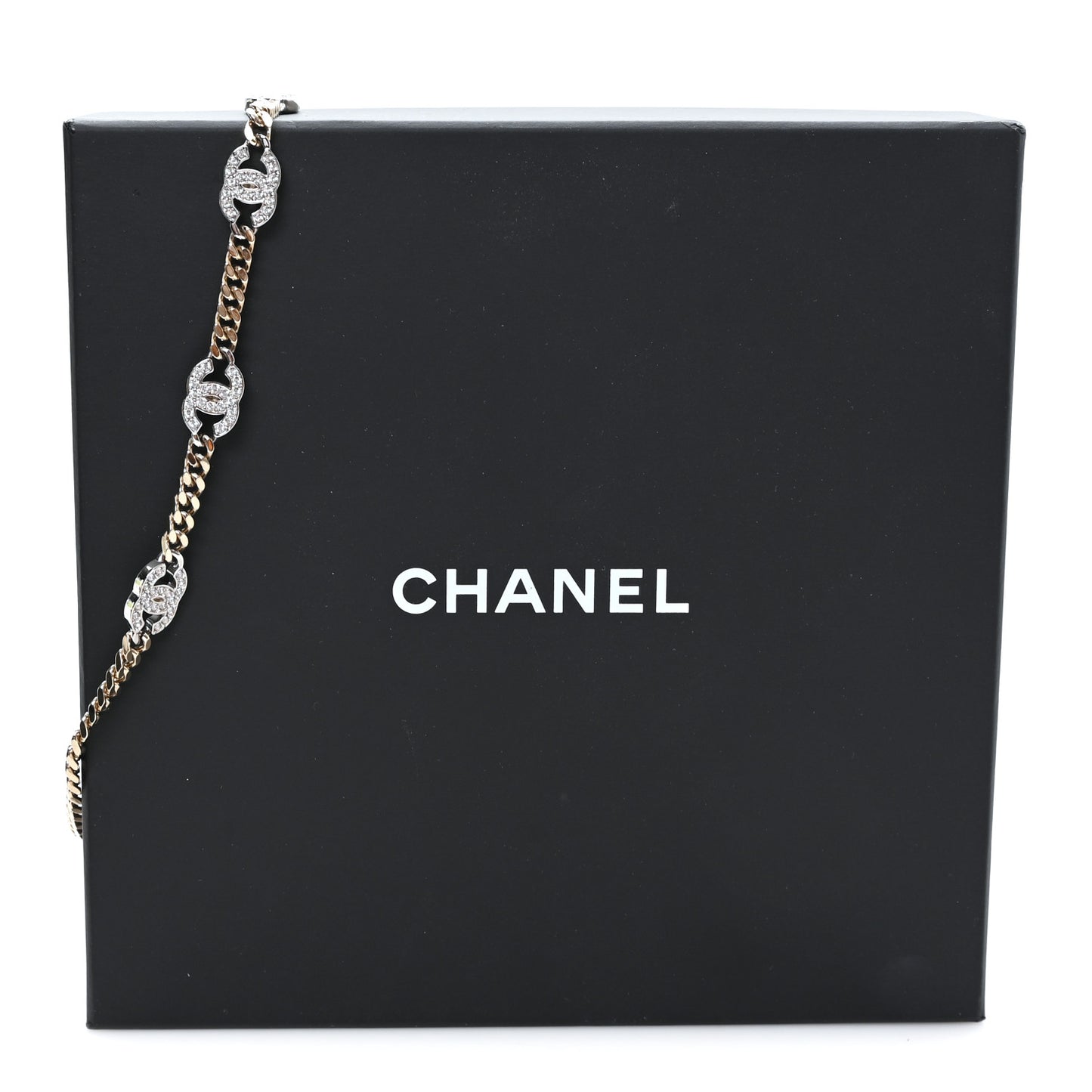 Crystal Chain CC Link Choker Gold Silver