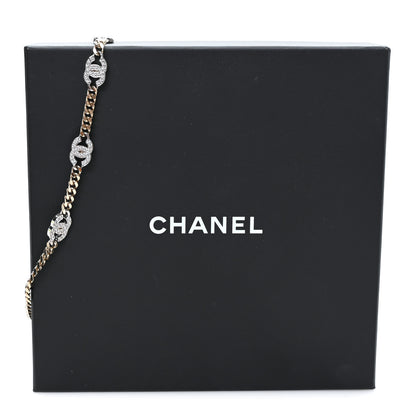 Chanel Crystal Chain CC Link Choker Gold Silver 5 of 5