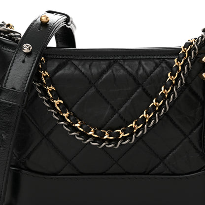 Chanel Aged Calfskin Quilted Small Gabrielle Hobo Black 8 of 10