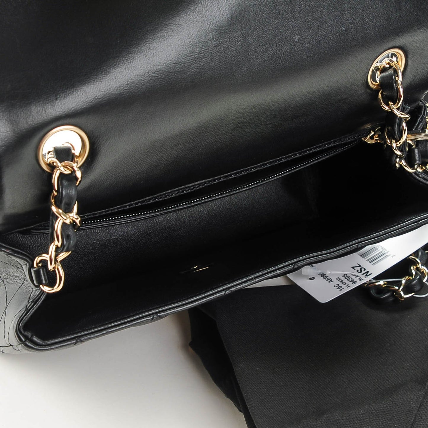 Lambskin Quilted Mini Rectangular Flap Black