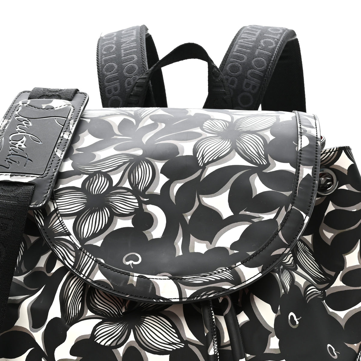 Christian Louboutin Canvas Flower Print Spiked Explorafunk Backpack Multicolor 7 of 9