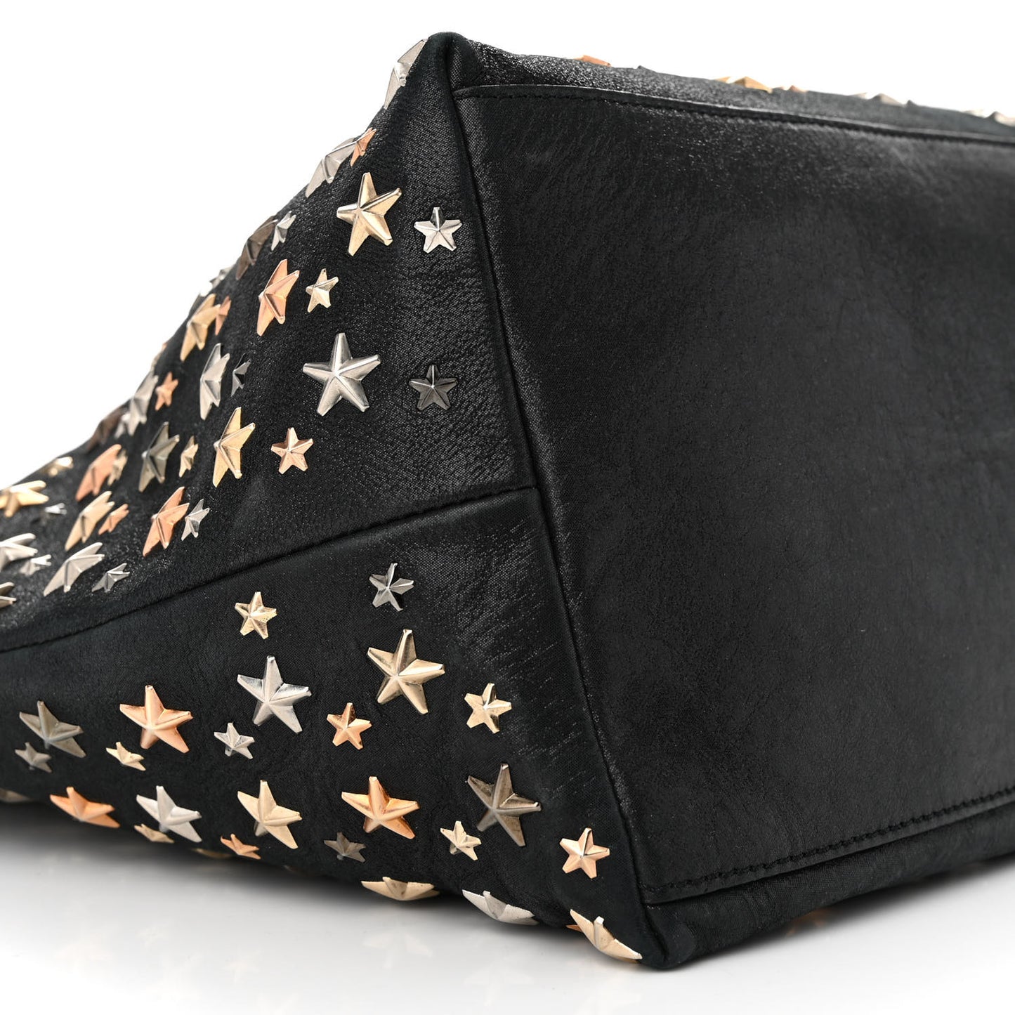 Calfskin Star Studded Tote Black