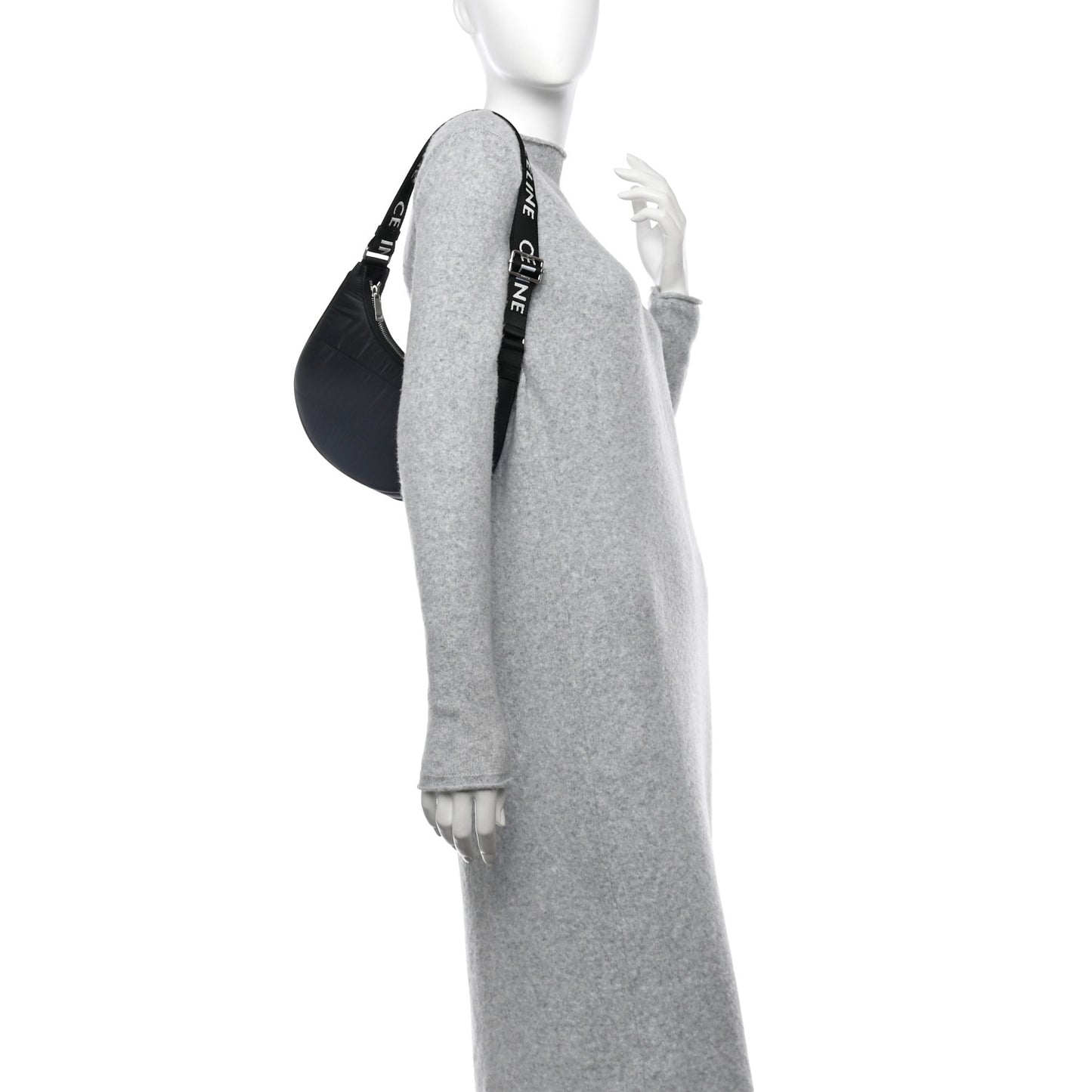 Nylon Ava Shoulder Bag Black