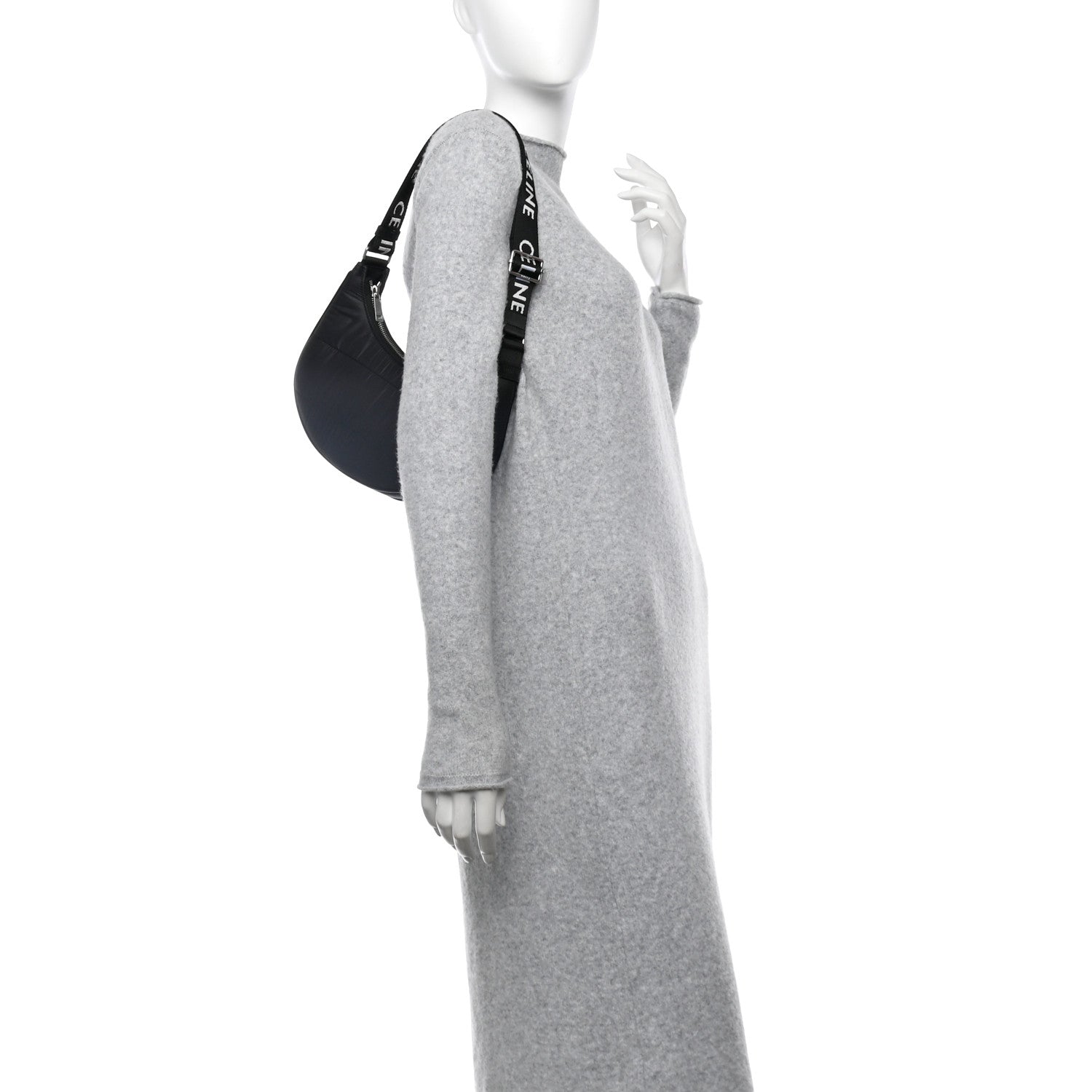 Celine Nylon Ava Shoulder Bag Black 2 of 9