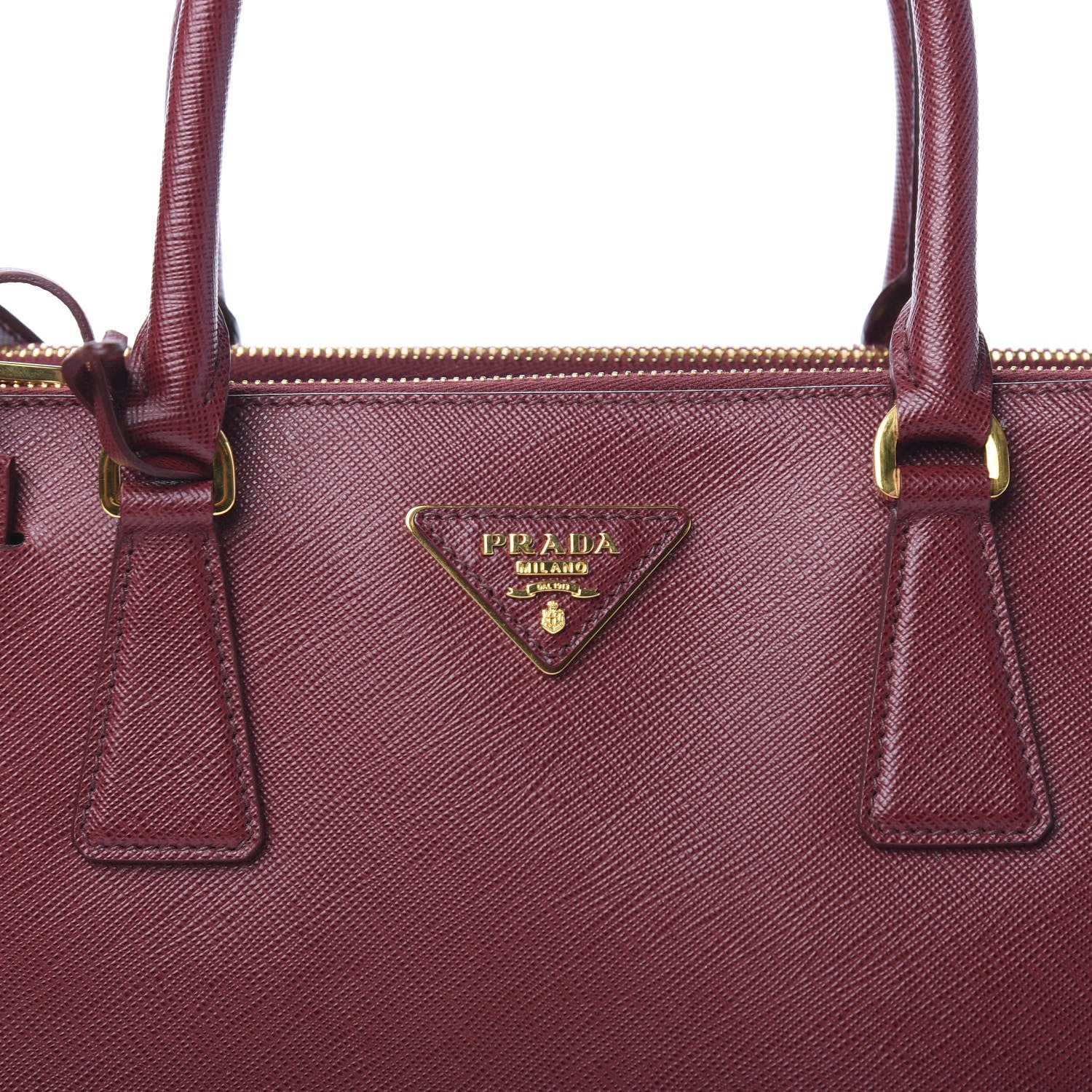 Prada Saffiano Medium Galleria Double Zip Tote Cherry 10 of 10
