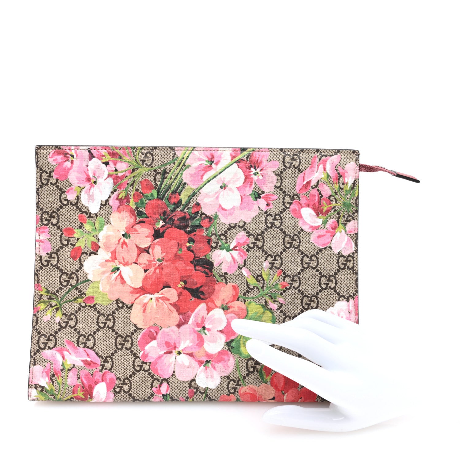 Gucci GG Supreme Monogram Blooms Large Cosmetic Case Beige Multicolor Dry Rose 2 of 7