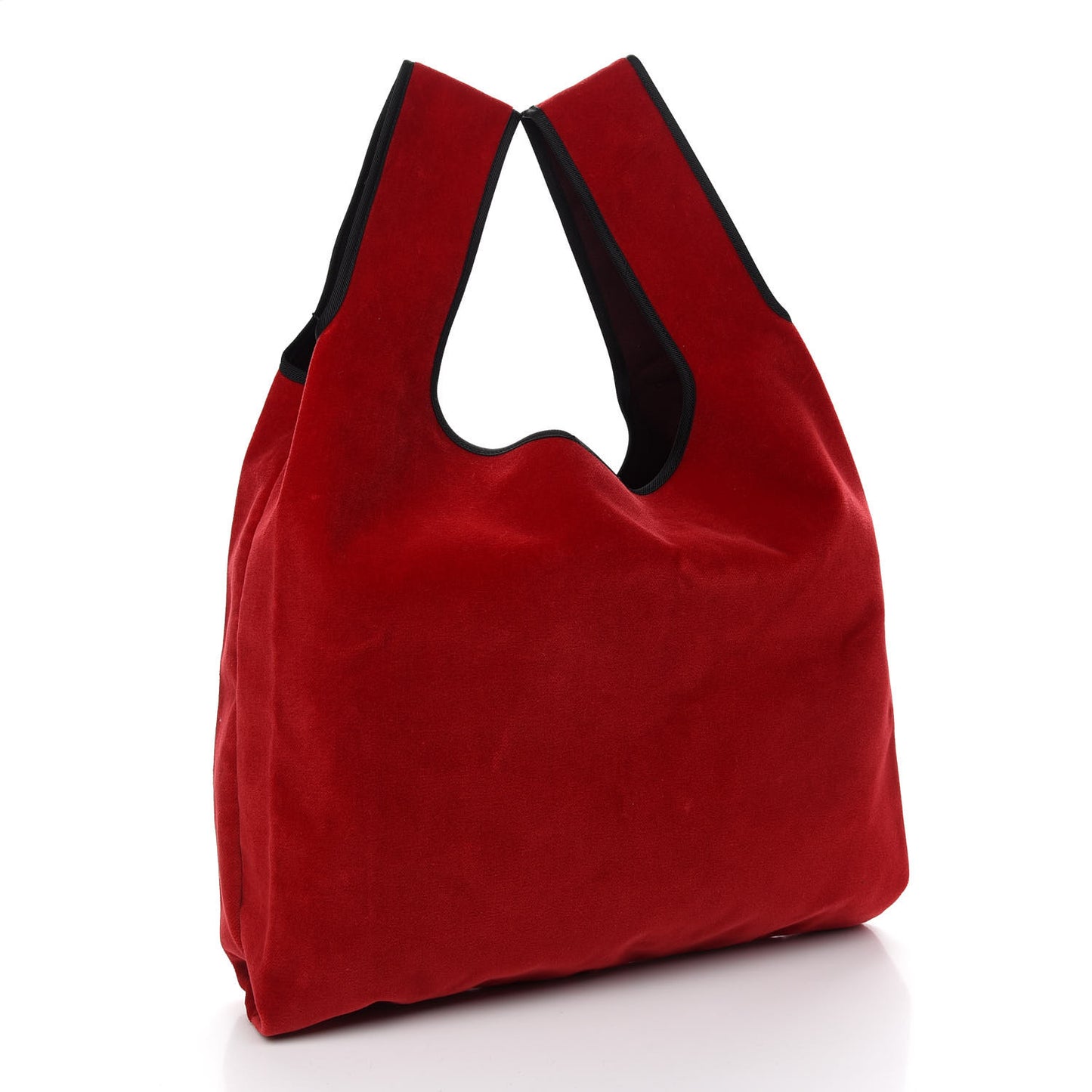 Velvet Logo Market Shopping Bag Red