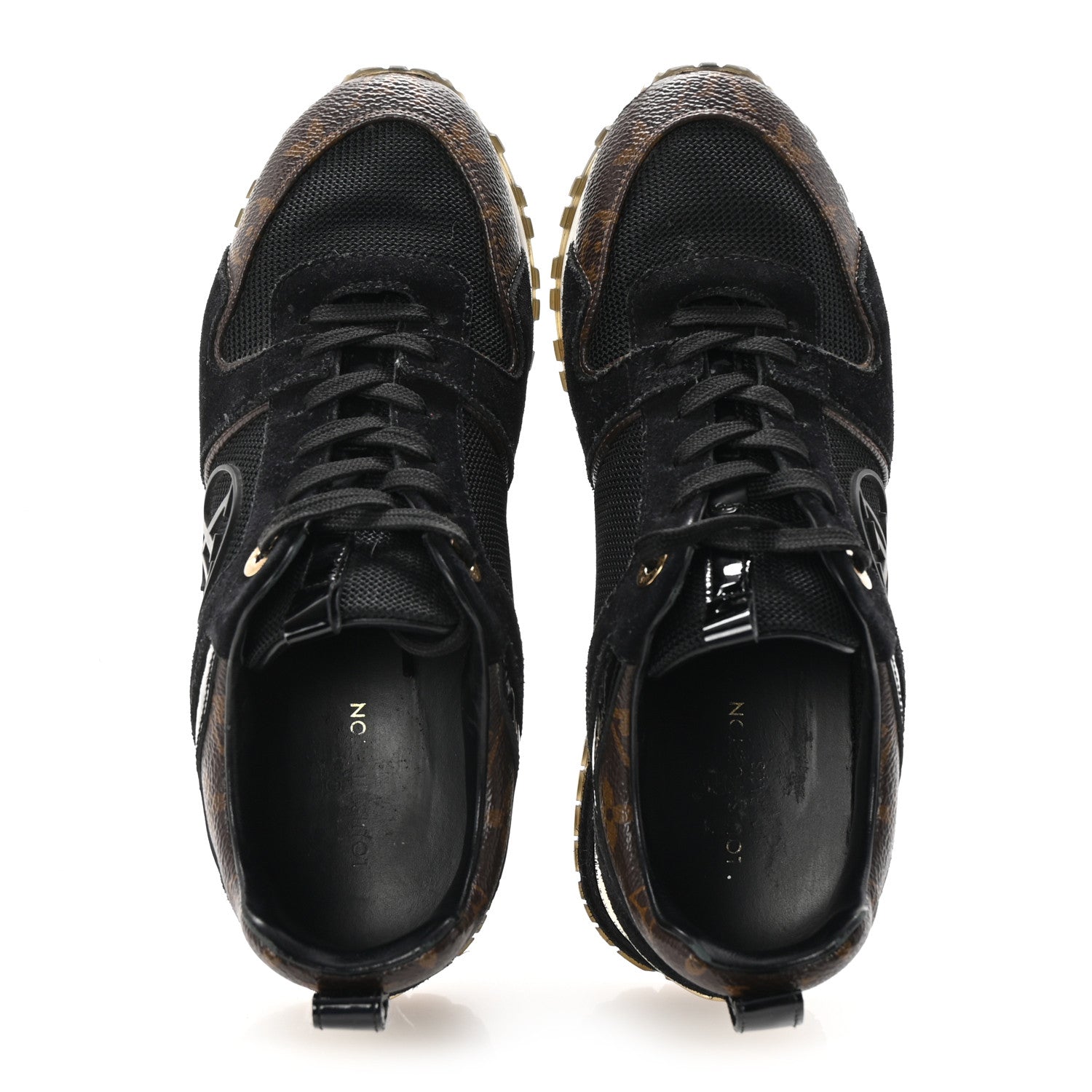 Louis Vuitton Suede Monogram Run Away Sneakers 36 Black 2 of 9