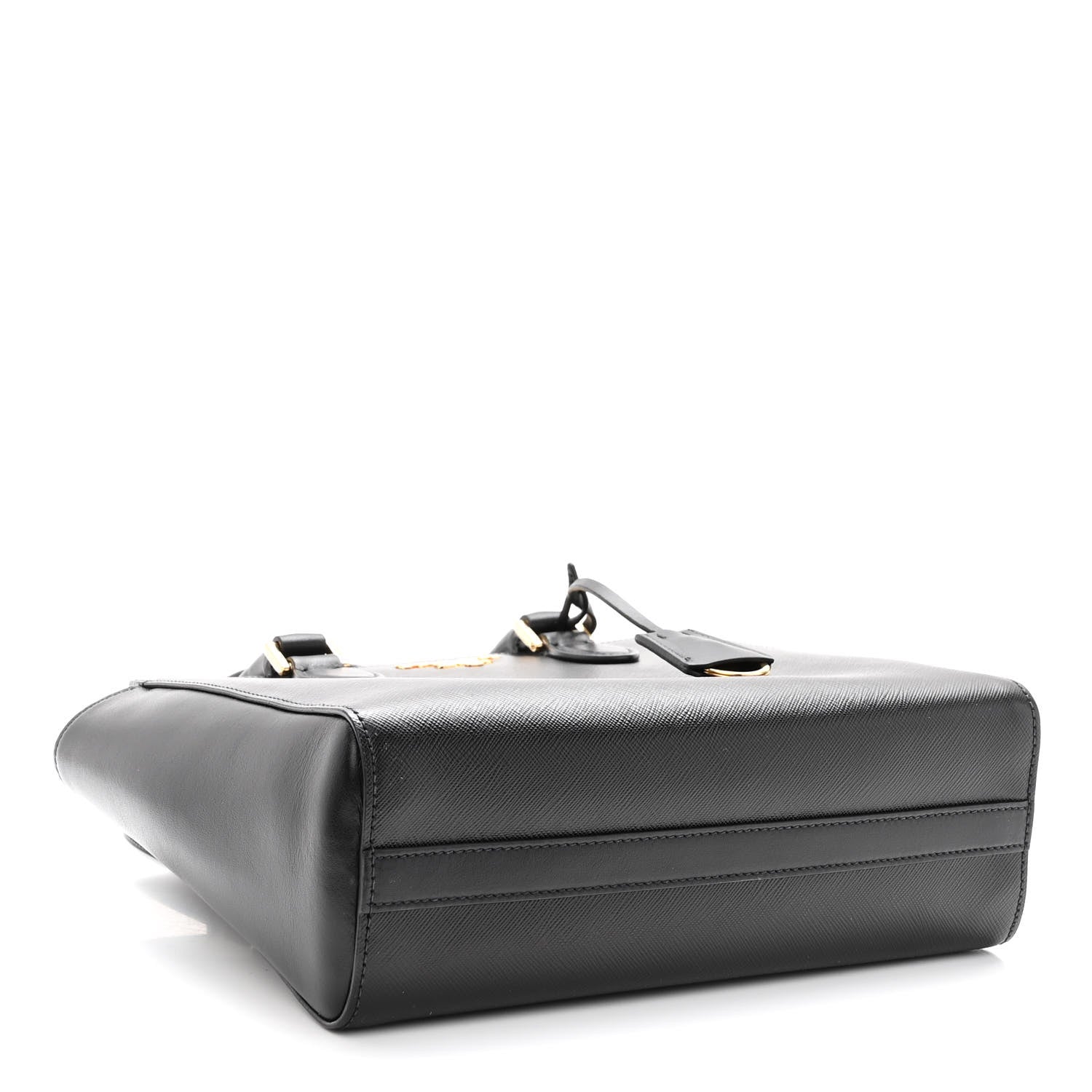 Prada Saffiano Soft Calfskin Small Zippered Tote Black 4 of 9