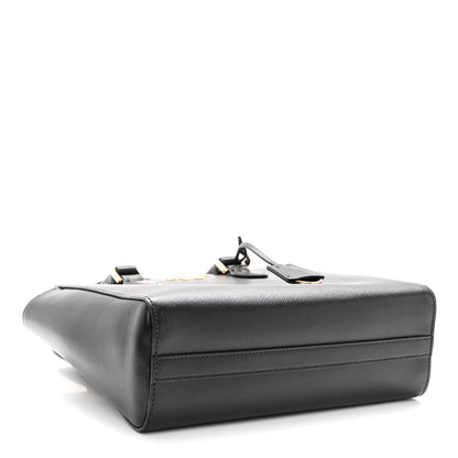 Prada Saffiano Soft Calfskin Small Zippered Tote Black 4 of 9