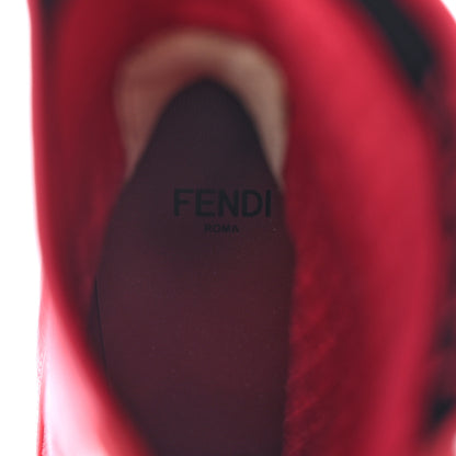 Fendi Vitello Lucido Stretch Fabric Logo Rockoko 105mm Sock Boots 41 Fragola Black 7 of 8