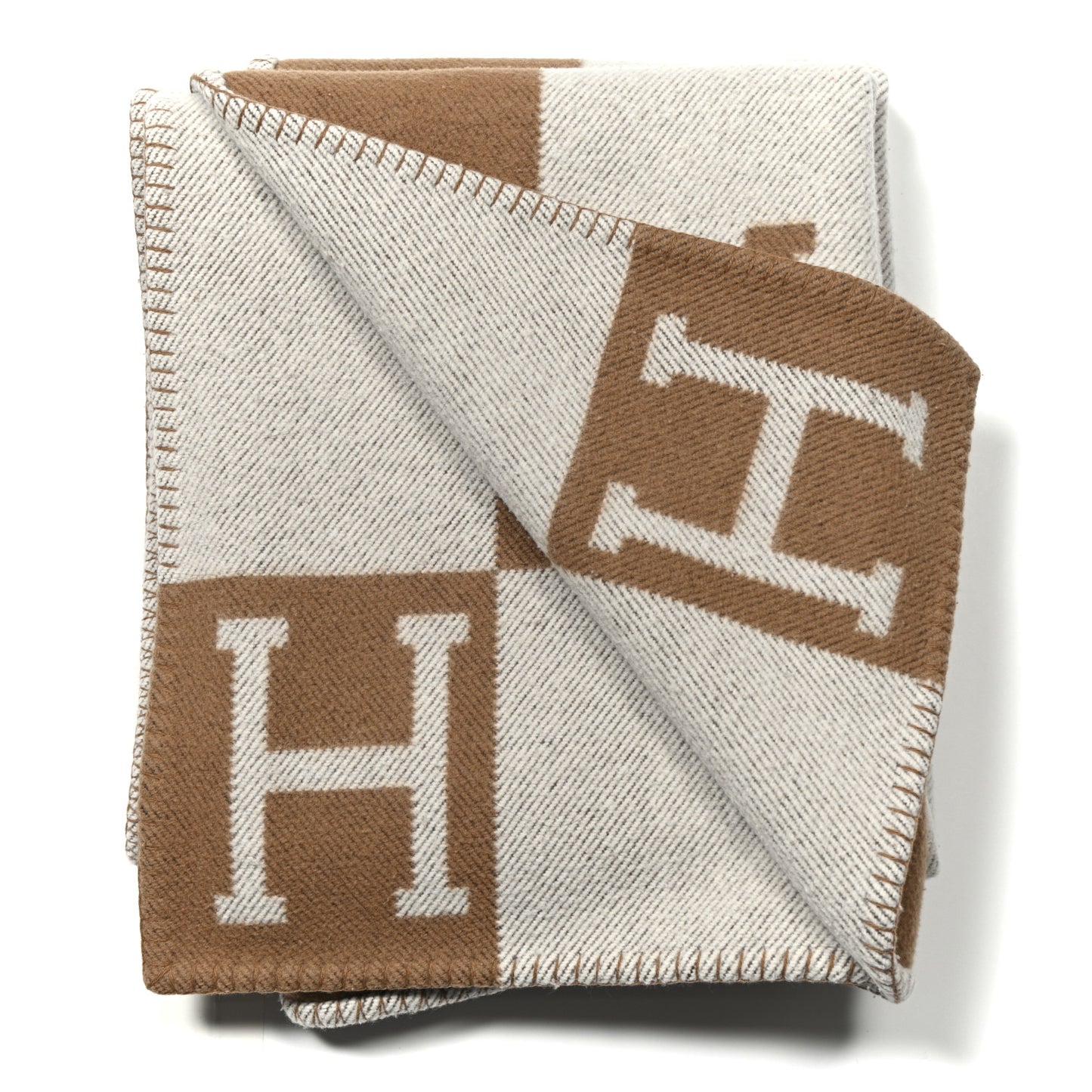 Wool Cashmere Avalon Blanket Ecru Camel