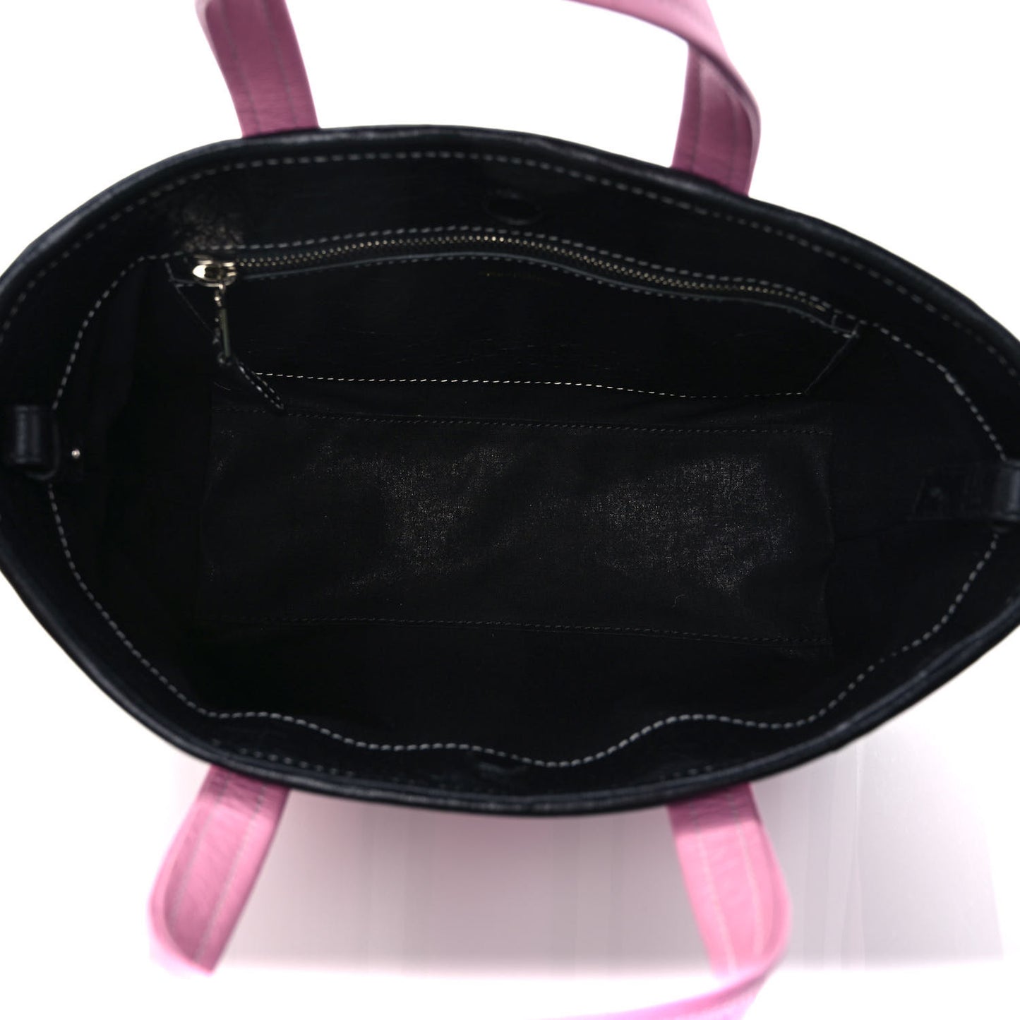 Agneau Arena Striped Small Barbes East West Shopper Candy Pink Black
