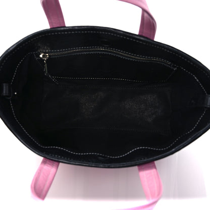 Balenciaga Agneau Arena Striped Small Barbes East West Shopper Candy Pink Black 5 of 9