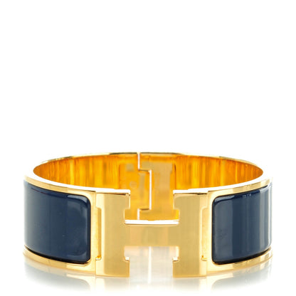 Hermes Enamel Wide Clic Clac H Bracelet PM Indigo 1 of 5