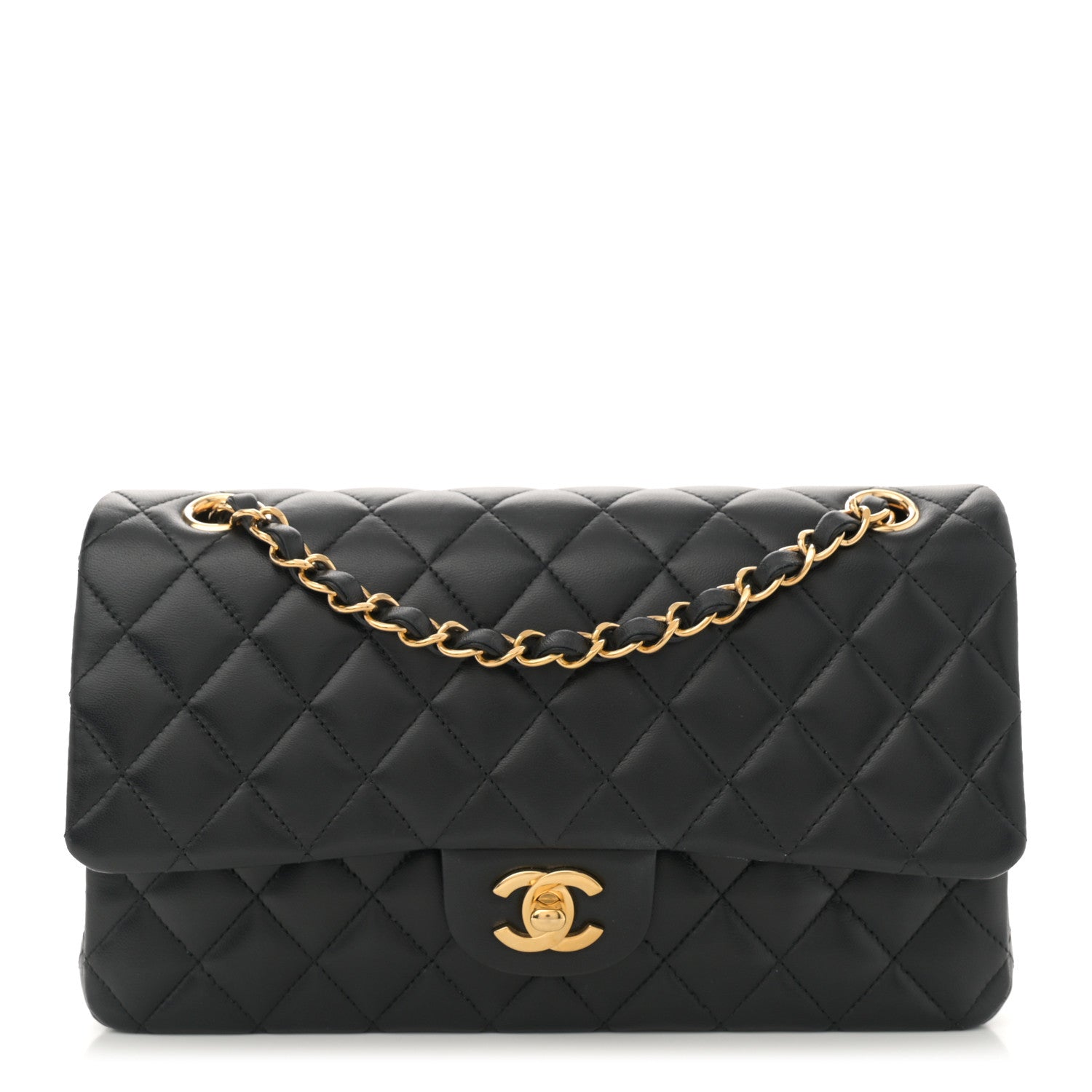 Chanel Lambskin Quilted Medium Double Flap Black 1 of 14