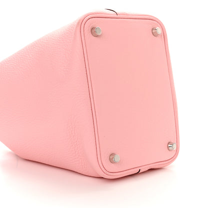 Hermes Taurillon Clemence Picotin Lock 18 PM Rose Sakura 9 of 11
