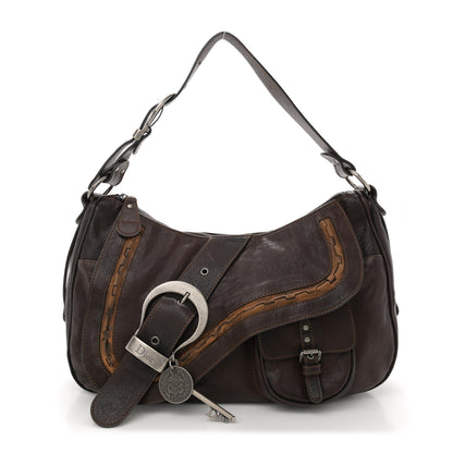 Christian Dior Calfskin Large Gaucho Double Saddle Bag Brown 1 of 10