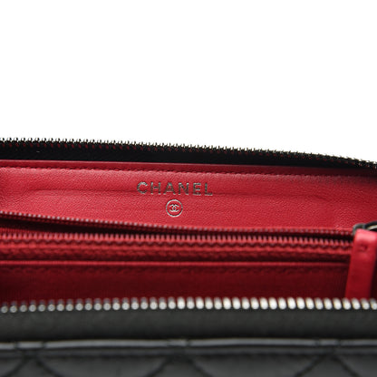 Chanel Aged Calfskin Quilted Small Gabrielle Zip Around Wallet Black 5 of 8
