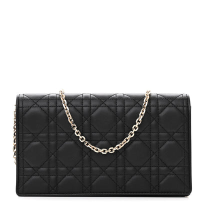 Christian Dior Lambskin Cannage Lady Dior Pouch Black 1 of 14
