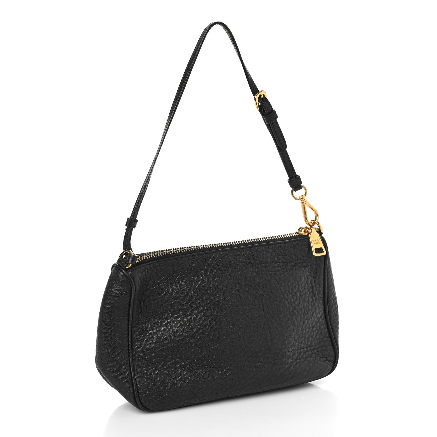 Prada Vitello Daino Pochette Bag Black 2 of 8