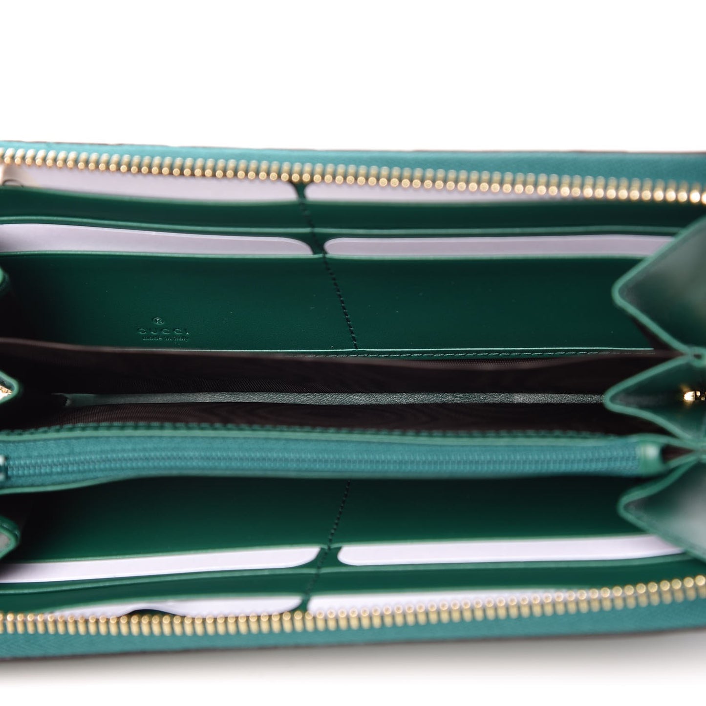 Guccissima Signature Zip Around Wallet Emerald