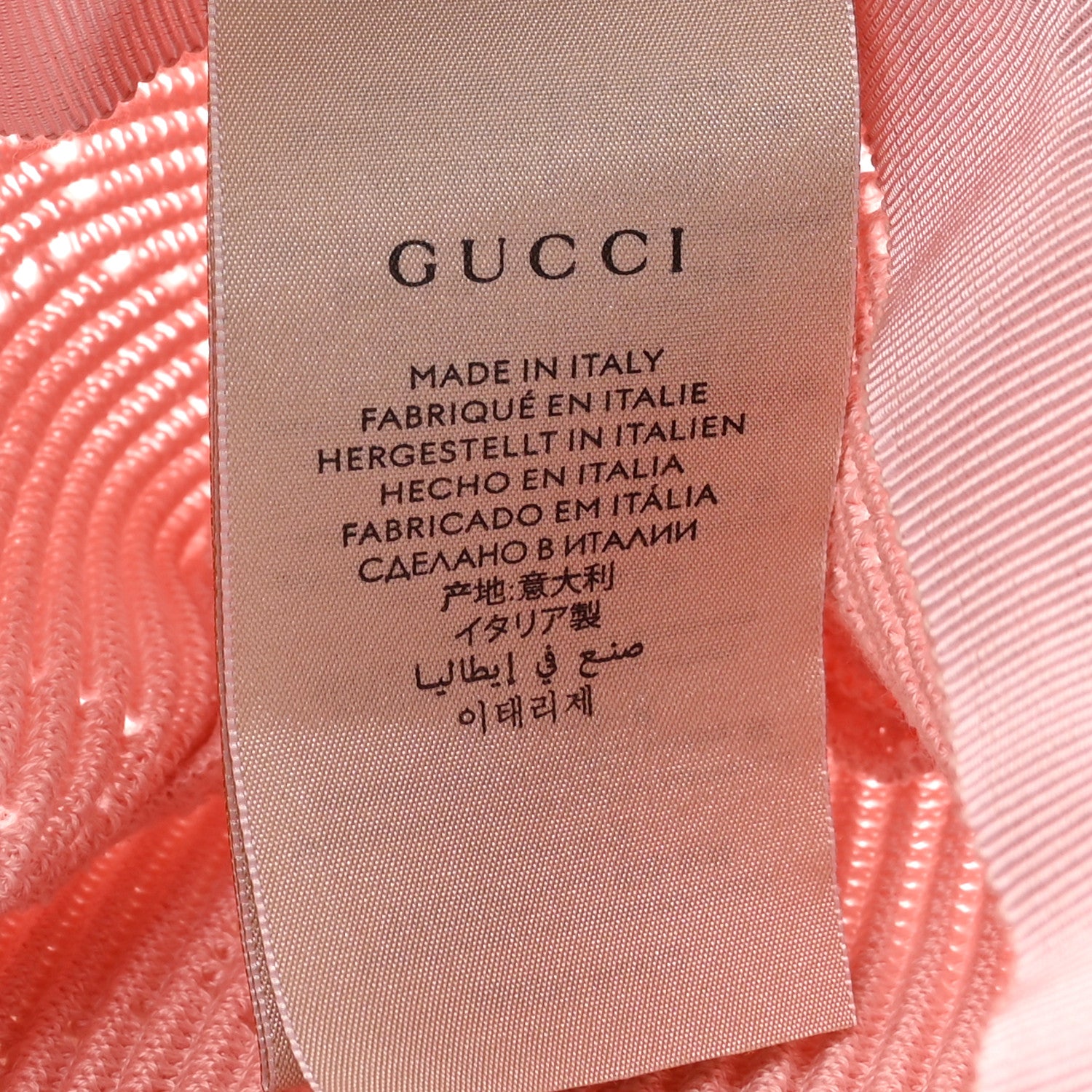 Gucci Cotton Crochet GG Monogram Bucket Hat M Pink 8 of 9