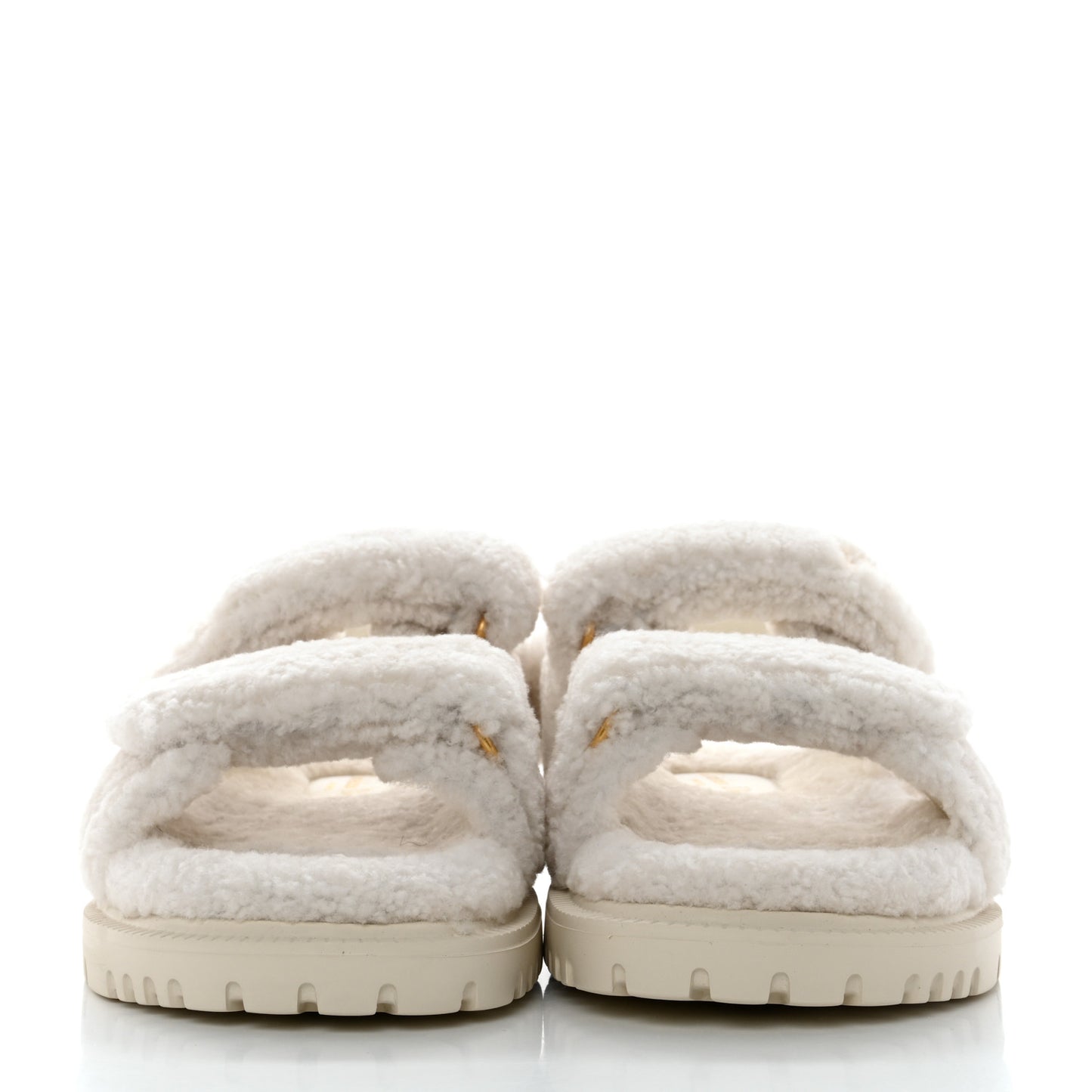 Shearling Dioract 10mm Sandals 37 Off White
