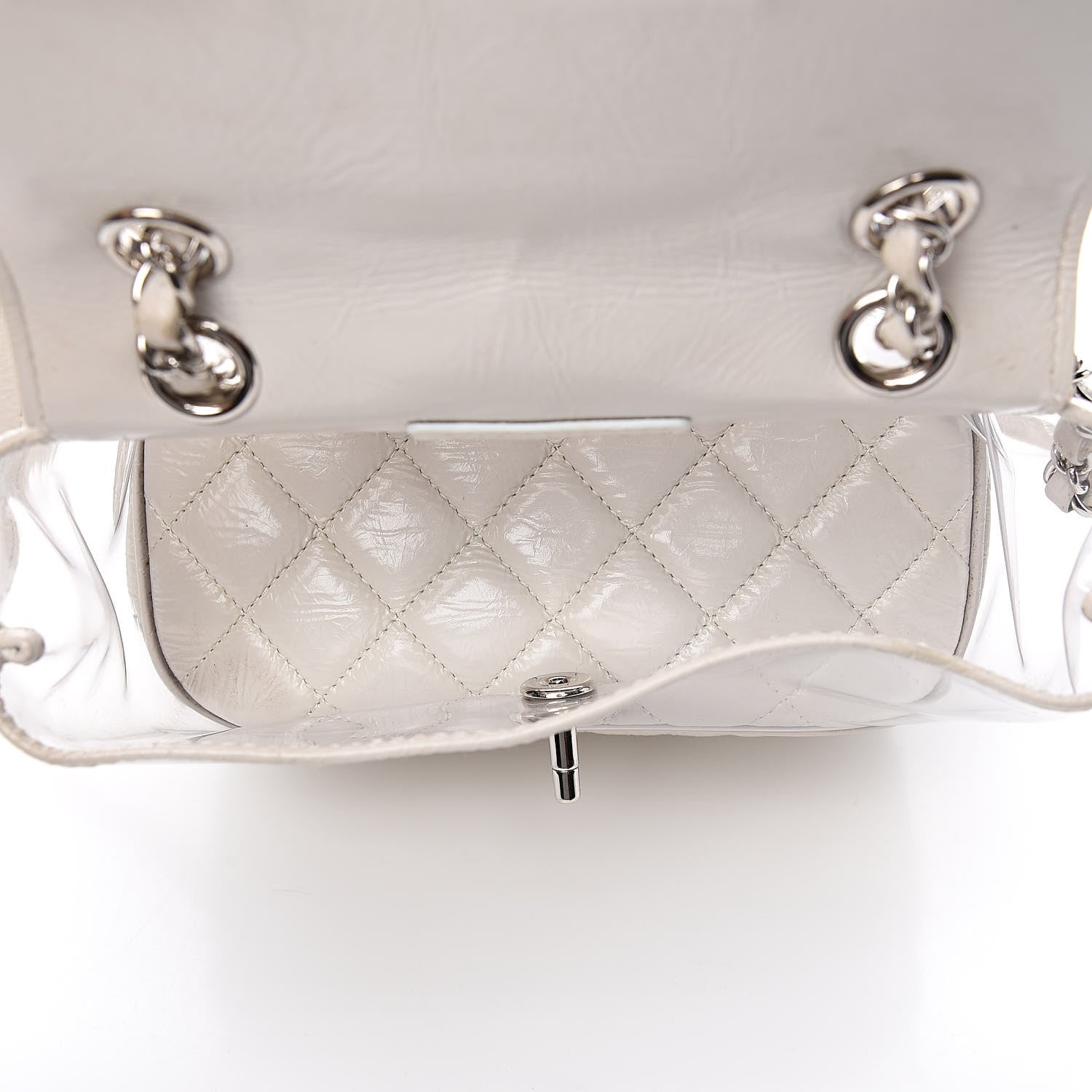 Chanel Crumpled Calfskin PVC Quilted Backpack White 6 of 18