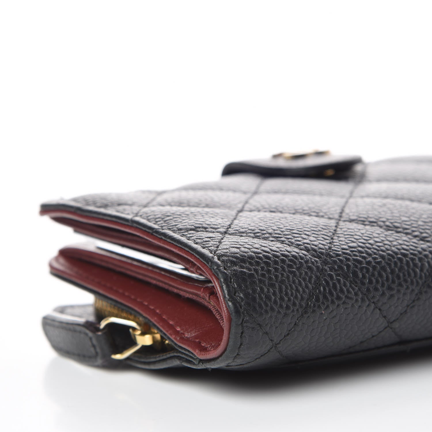 Chanel Caviar Quilted Zipped Pocket Wallet Black 9 of 12