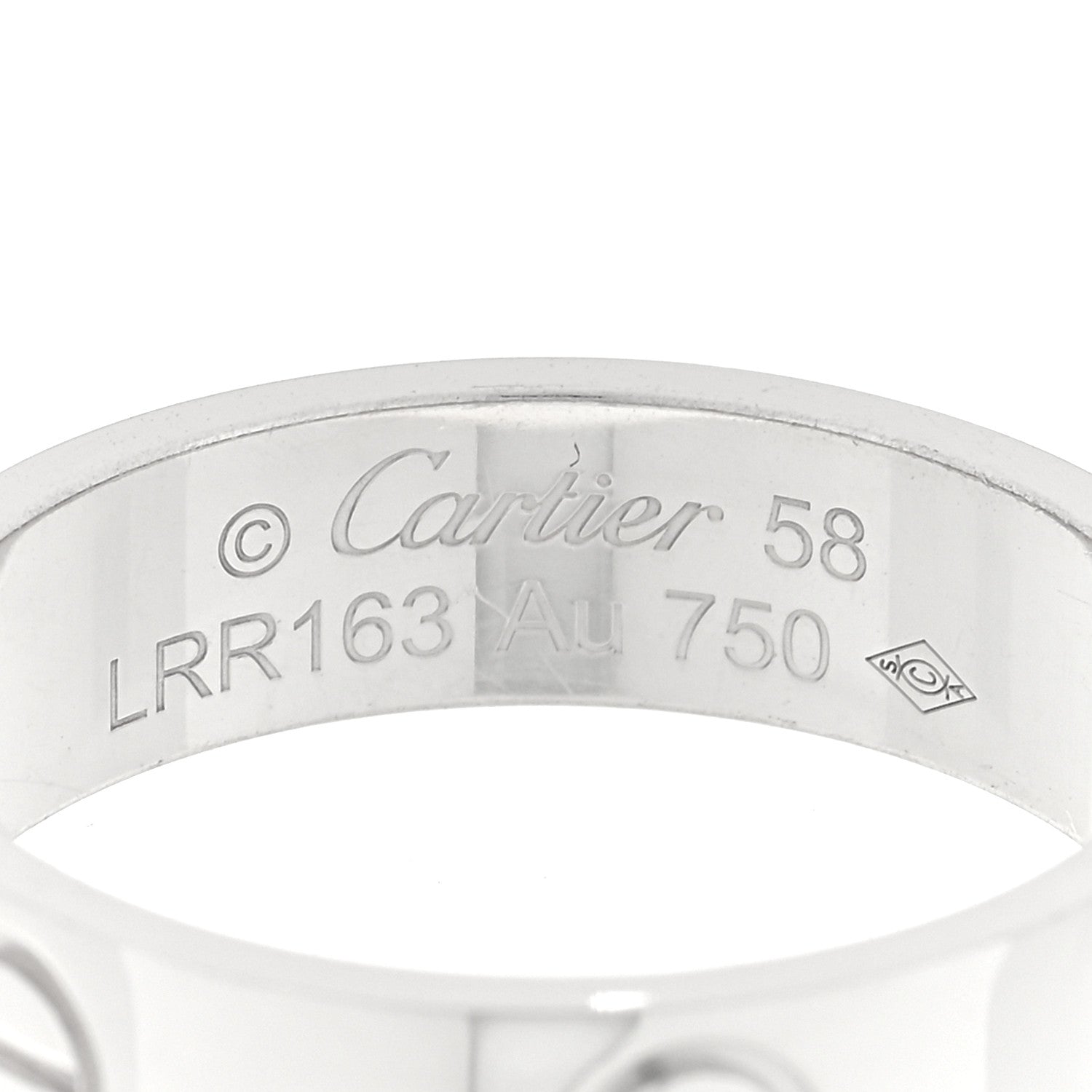 Cartier 18K White Gold 5.5mm LOVE Ring 58 8.25 4 of 5