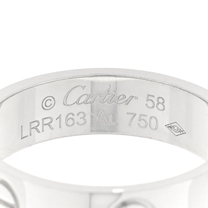 Cartier 18K White Gold 5.5mm LOVE Ring 58 8.25 4 of 5