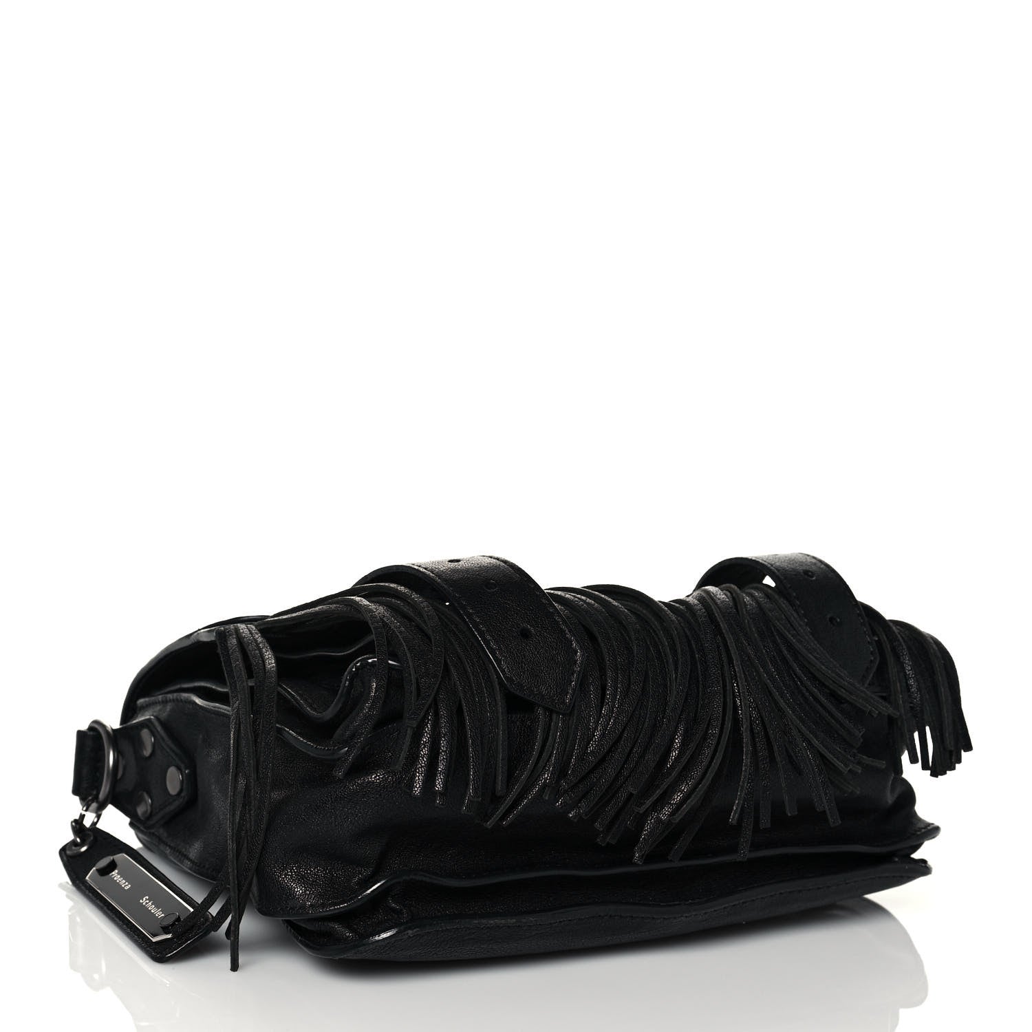 Proenza Schouler Lambskin Fringe PS1 Crossbody Pouch Black 4 of 14