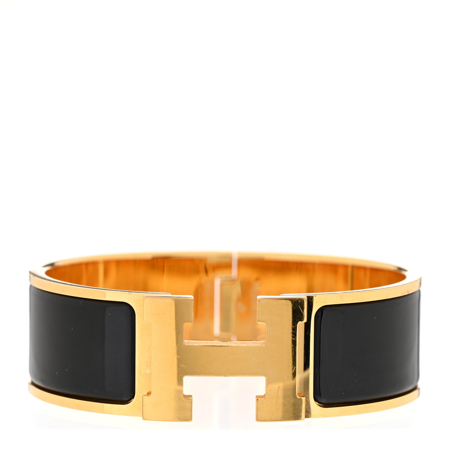 Enamel Wide Clic Clac H Bracelet Black