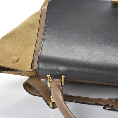 Celine Smooth Calfskin Suede Medium Tri-Color Trapeze Olive 25 of 31