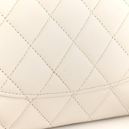 Chanel Caviar Quilted Medium Double Flap White 11 of 12