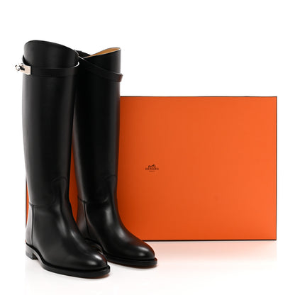 Hermes Box Kelly Jumping Boots 36 Black 9 of 9