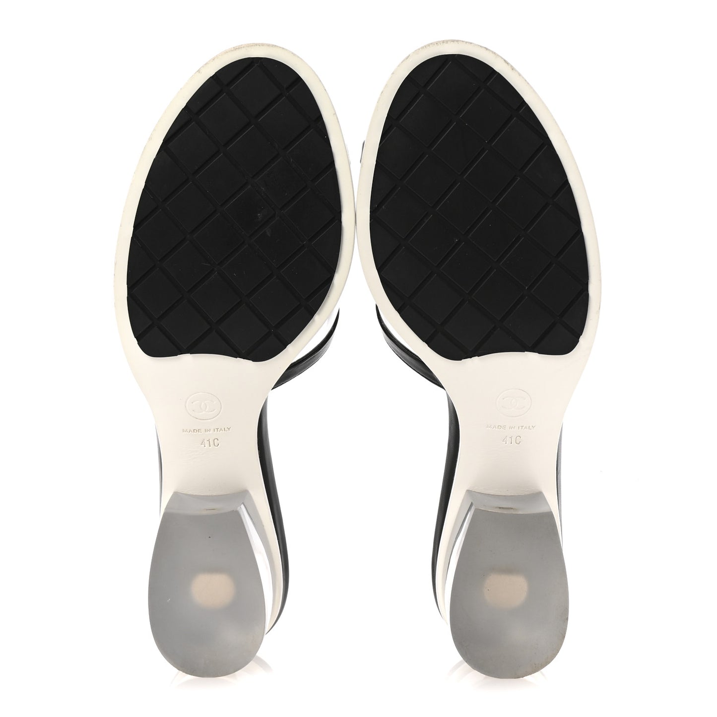PVC Lambskin Logo Mules 41 Black