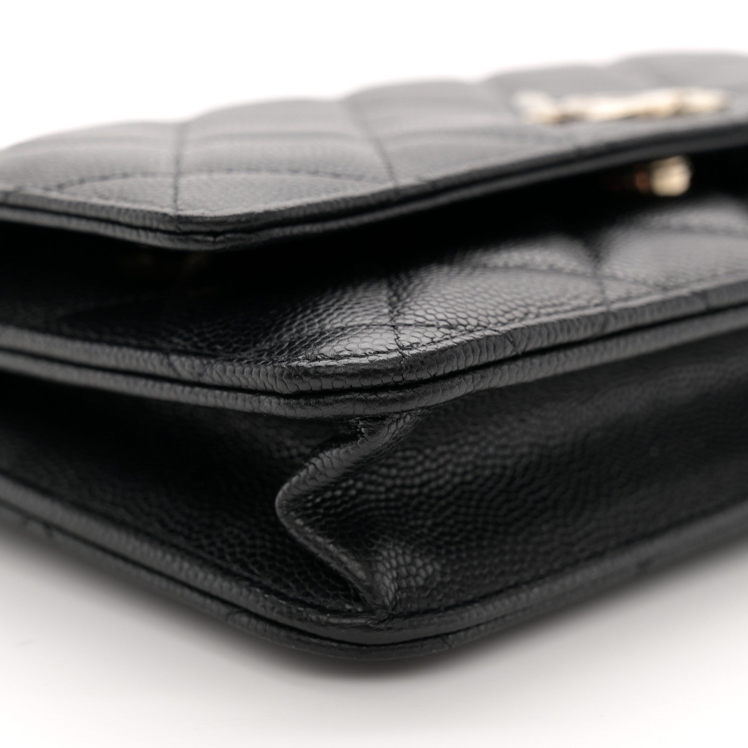Chanel Caviar Quilted Crystal CC Wallet On Chain WOC Black 9 of 11