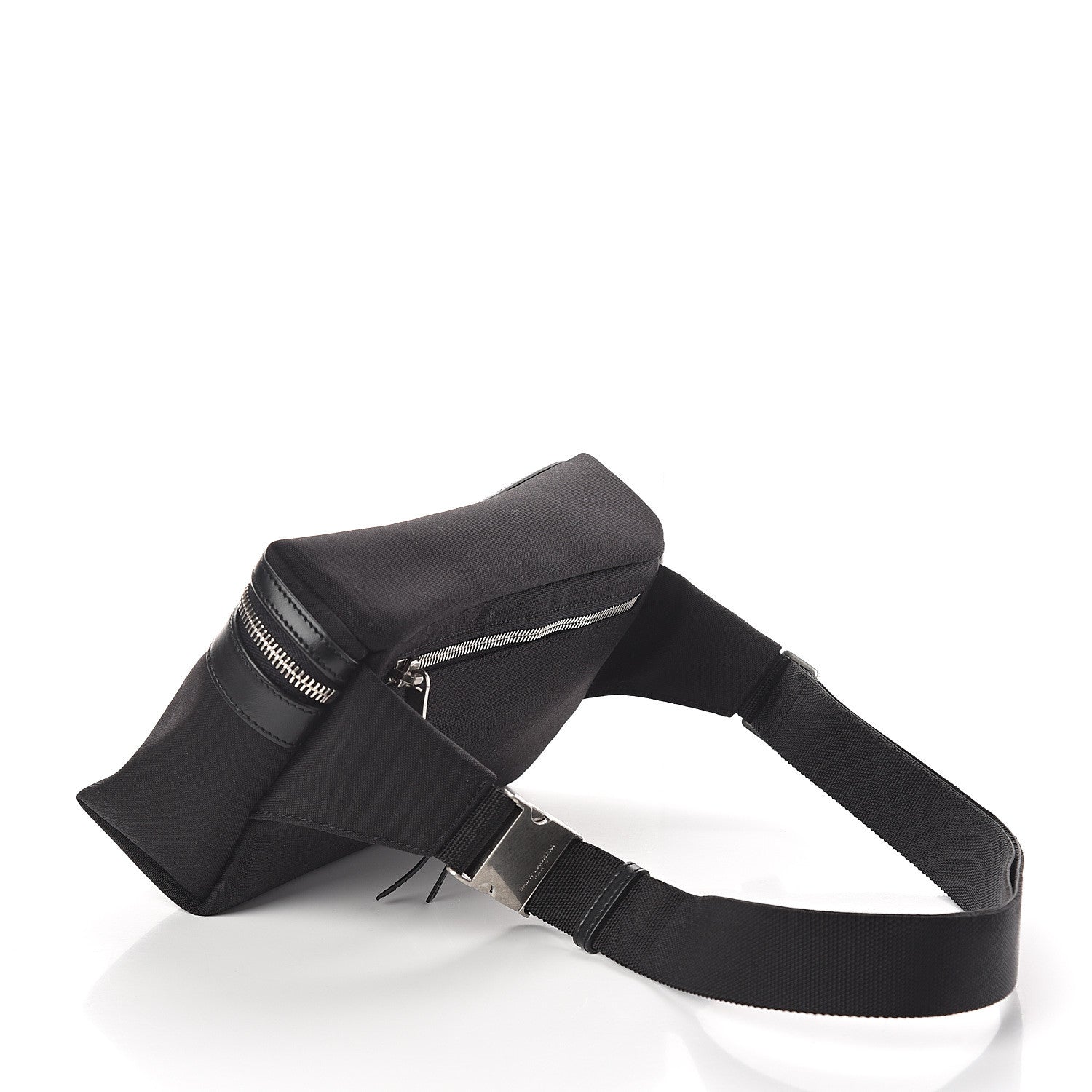 Saint Laurent Canvas Calfskin City Belt Bag Black 2 of 7