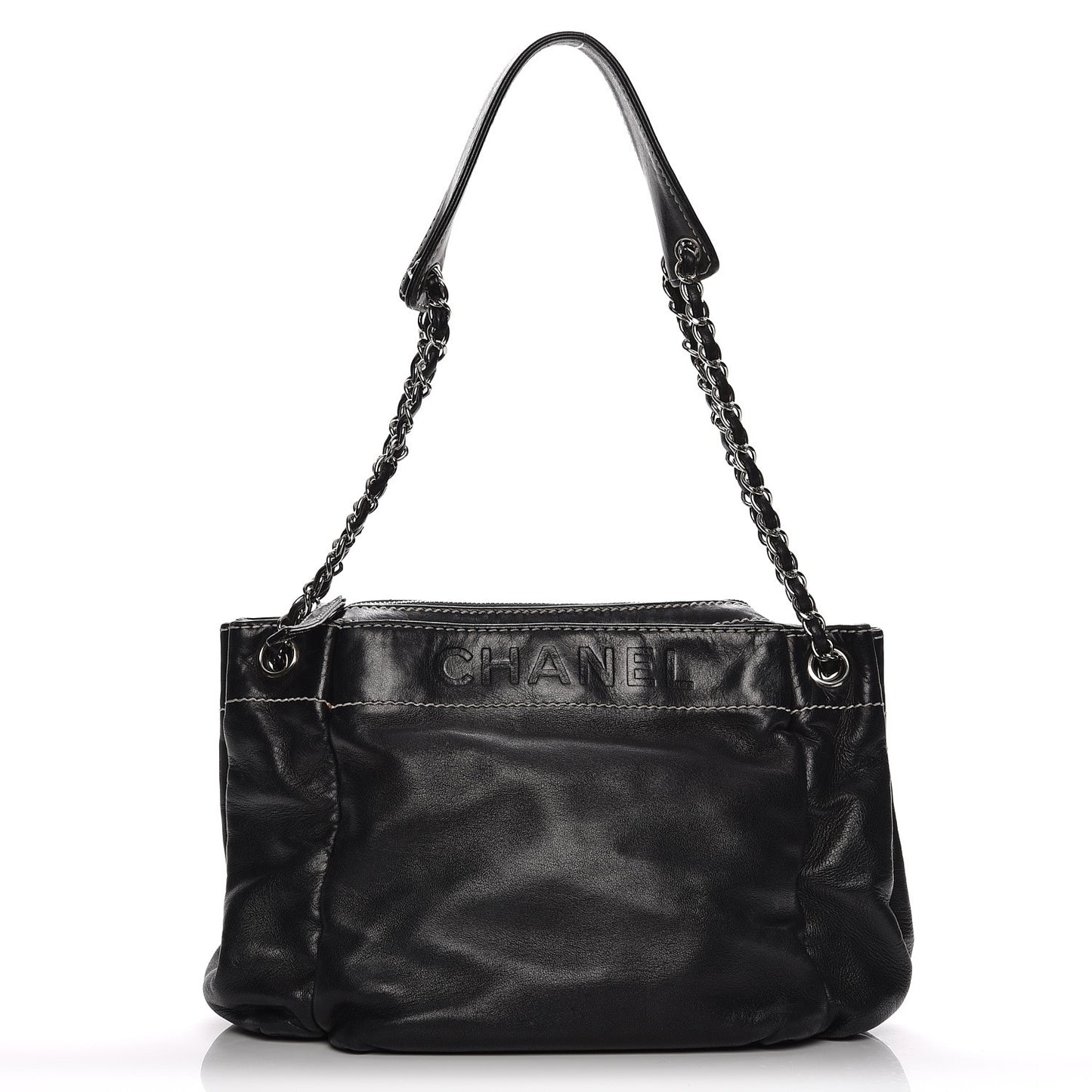 Lambskin Lax Accordion Hobo Black
