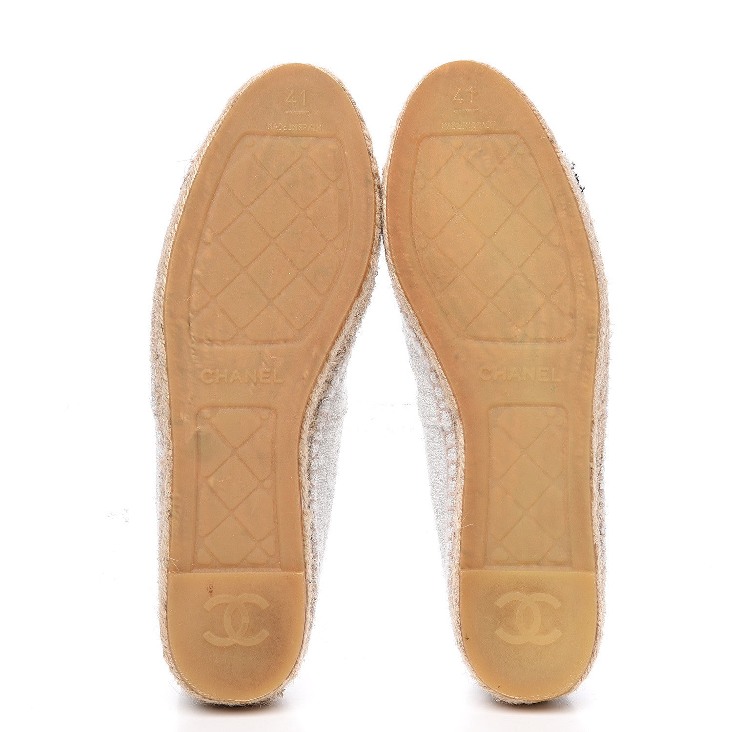 Chanel Terry Cloth CC Espadrilles 41 Silver Black 5 of 9