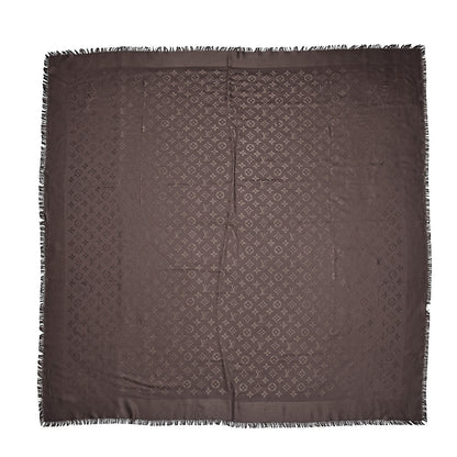 Louis Vuitton Wool Silk Monogram Shawl Chocolate 1 of 4