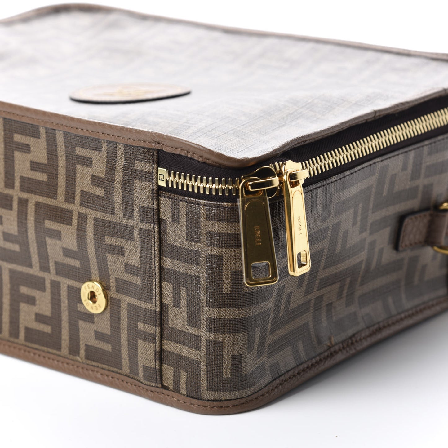 Glazed Fabric FF 1974 Karligraphy Small Travel Bag Mogano Panna